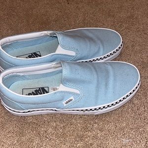 new worn few times blue vans with check border